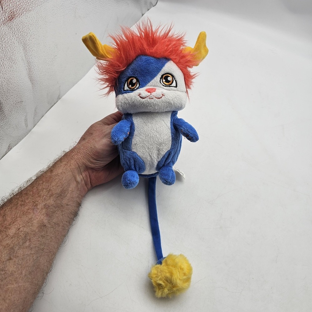 Popples Izzy Plush Stuffed Animal Toy‎ 6" Blue Yellow Tail Cute Soft Washable